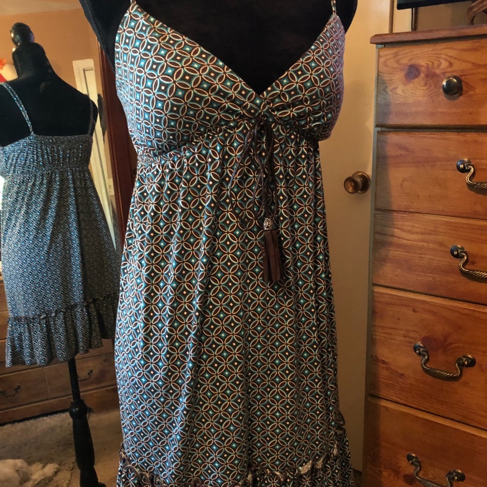 🌻AdOrAbLe Turquoise & Brown Dress 🌻